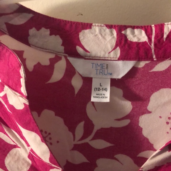 Time in true short sleeve shift dress pink sz lg - Picture 3 of 5
